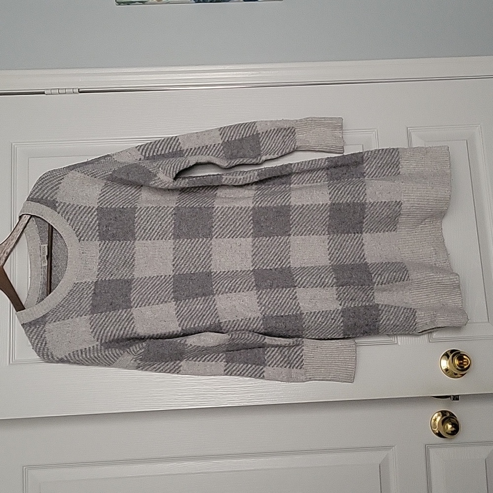 Ruby Moon Gray Plaid Knit Sweater Dress